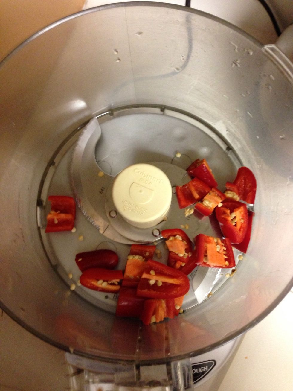 3 chopped red Fresno peppers