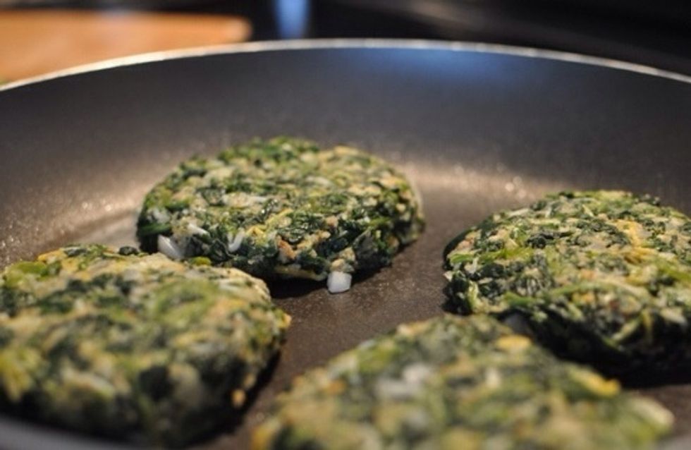 3. cook over medium high heat in a non stick skillet with a small amount of cooking spray.