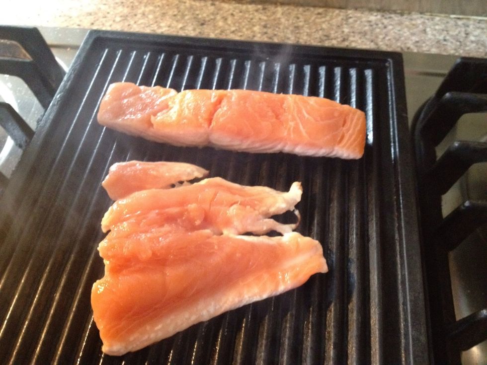 3 minutes frying, you want the coagulation to almost reach the top of the filet.