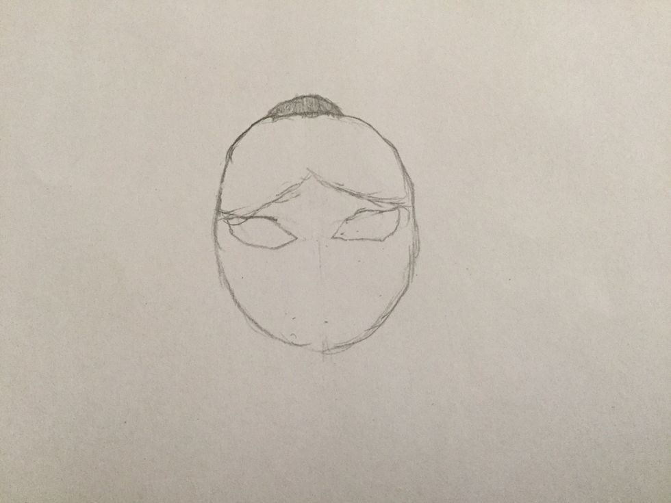 3. Now draw the eye line