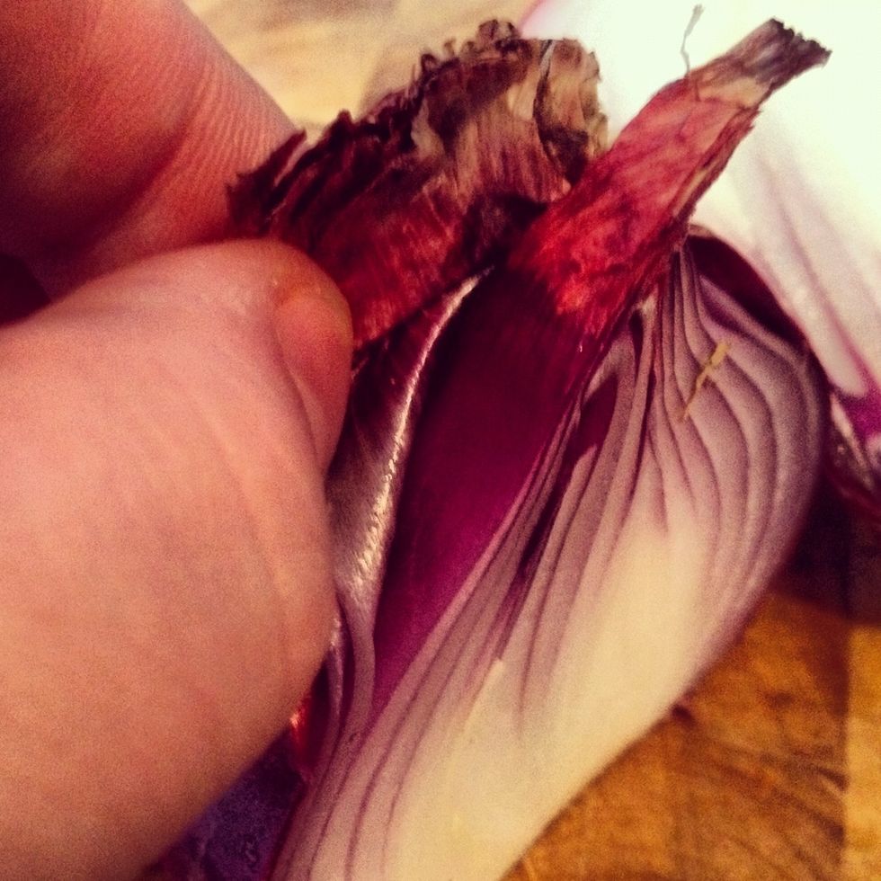 3. Pull the hard skin off from the top down