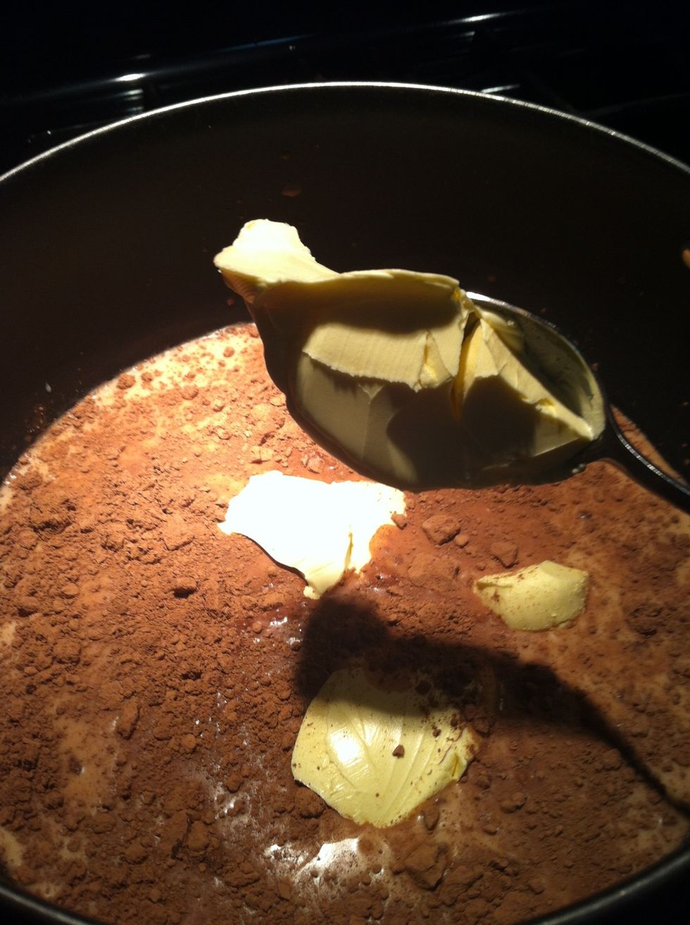 3 tablespoons of butter. (I always add a little extra)