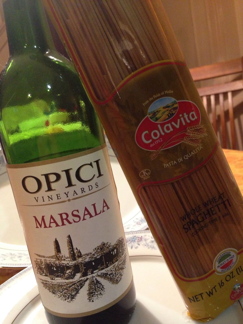 3 Tbsp. of wine; i was feeling marsala today, you could try it with red or white w. Bag of Whole Wheat Pasta. Tip: If you prefer to stay away from using wine in your meal, water will be just fine\ud83d\ude09