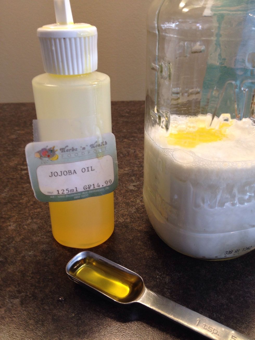 3 teaspoons jojoba oil. You can also substitute Vitamin E oil.