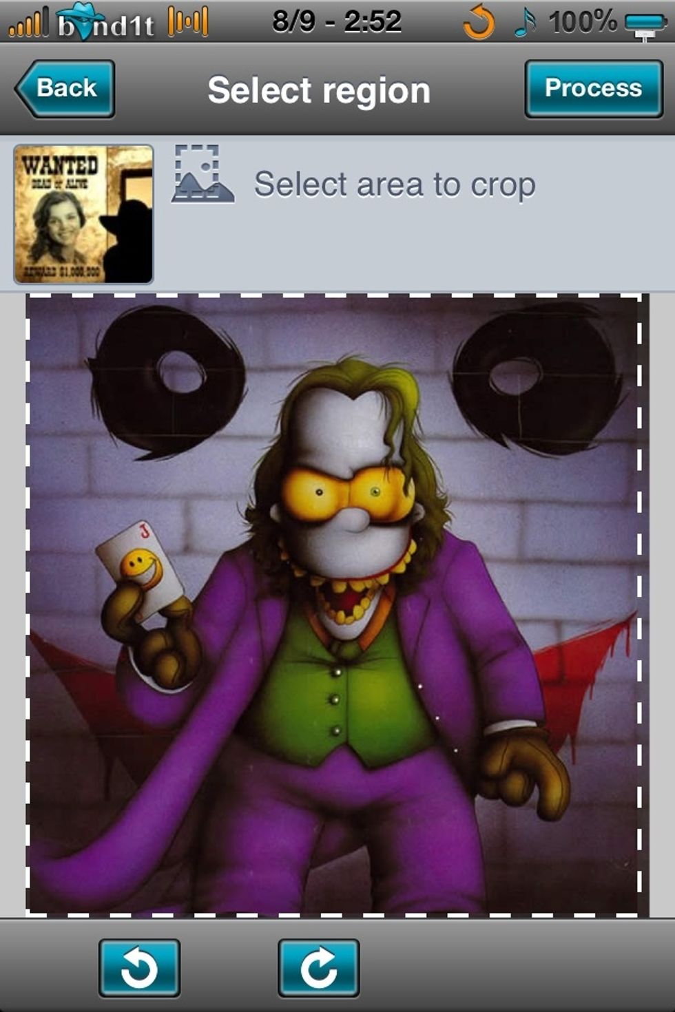3) then pick your photos                                        I chose Homer holding a joker card