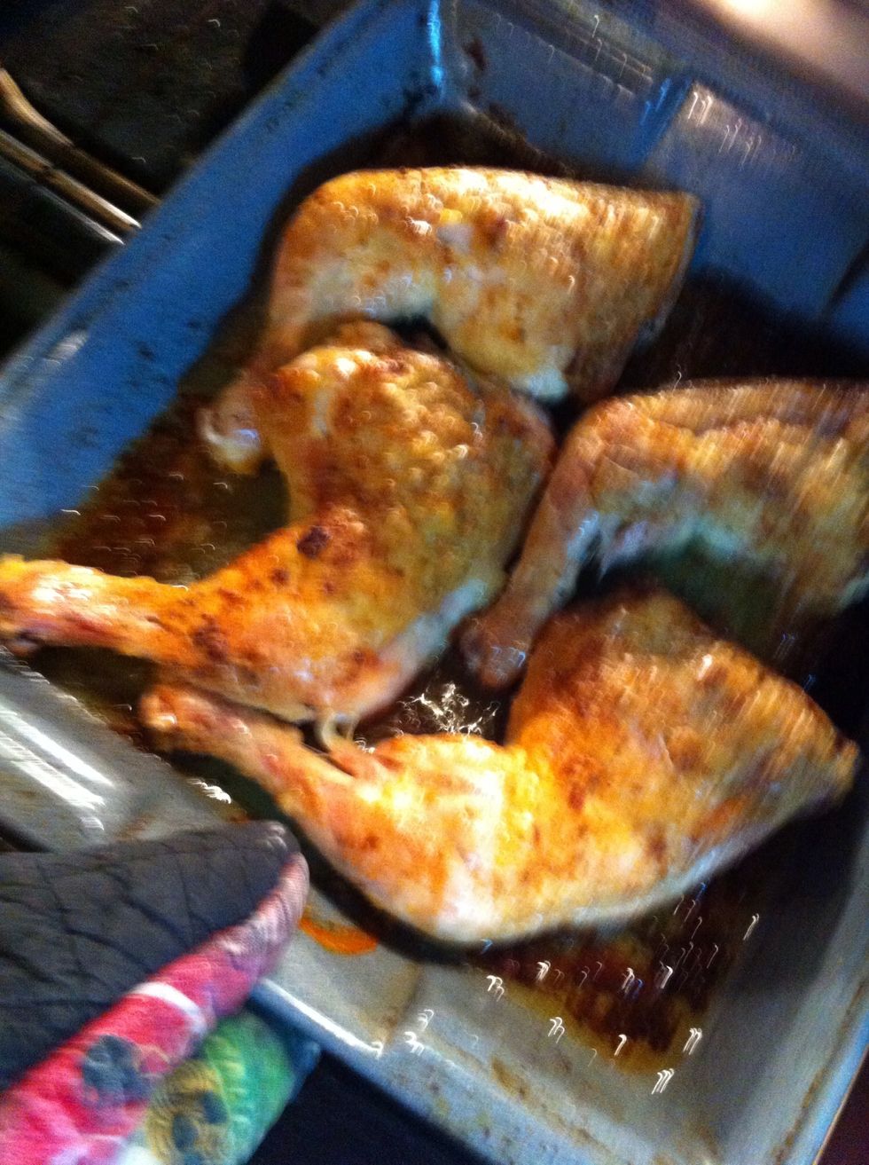 30 min later. Chicken is done.