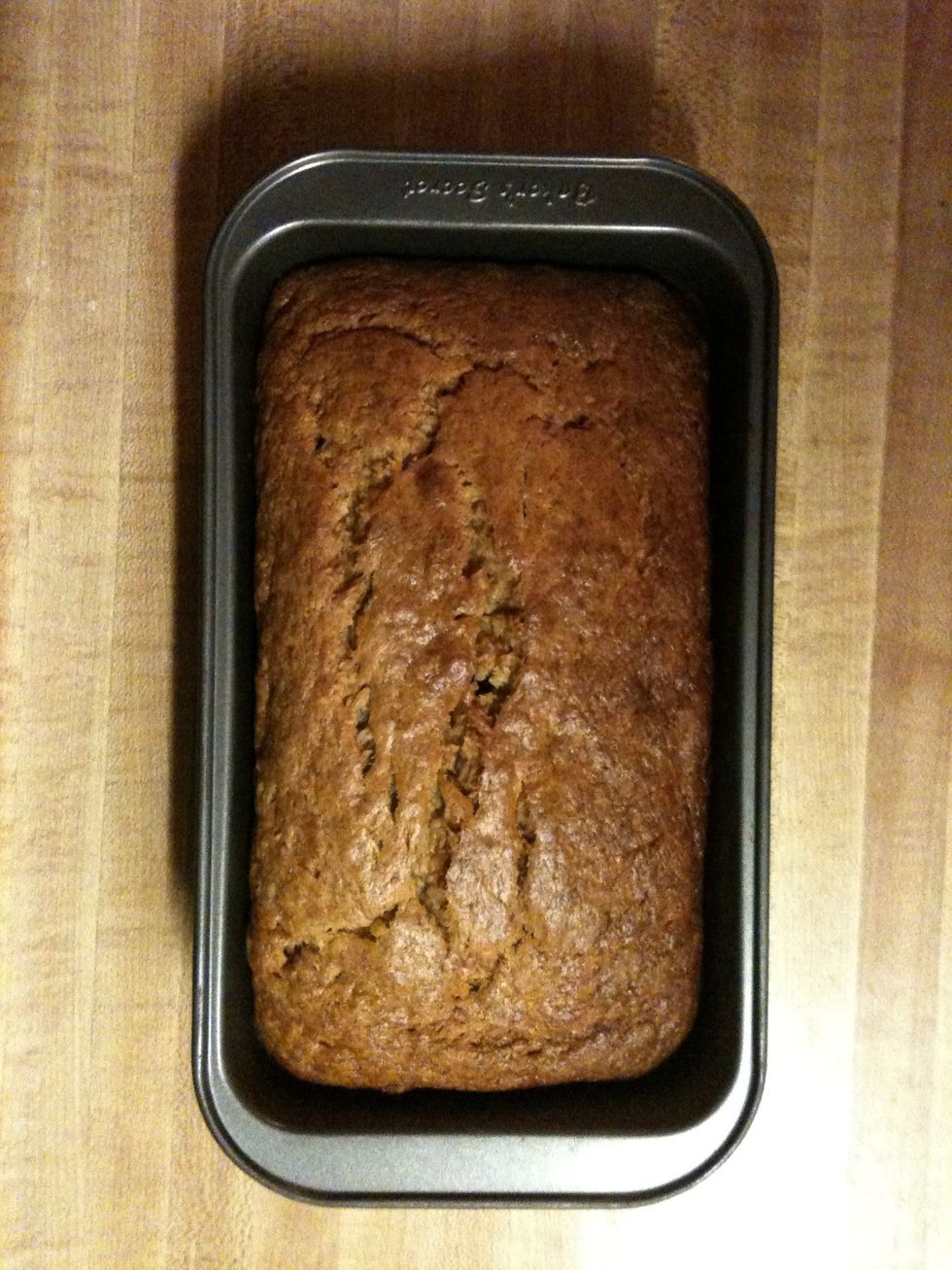 350 for 60-80 min. I do mine for 60 then I put a butter knife in the middle, if it comes out clean, your done, if not, bake for another 20. I always have to bake another 20.