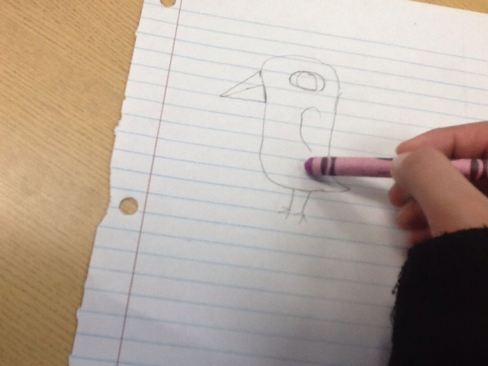 36.Now, start coloring the bird.