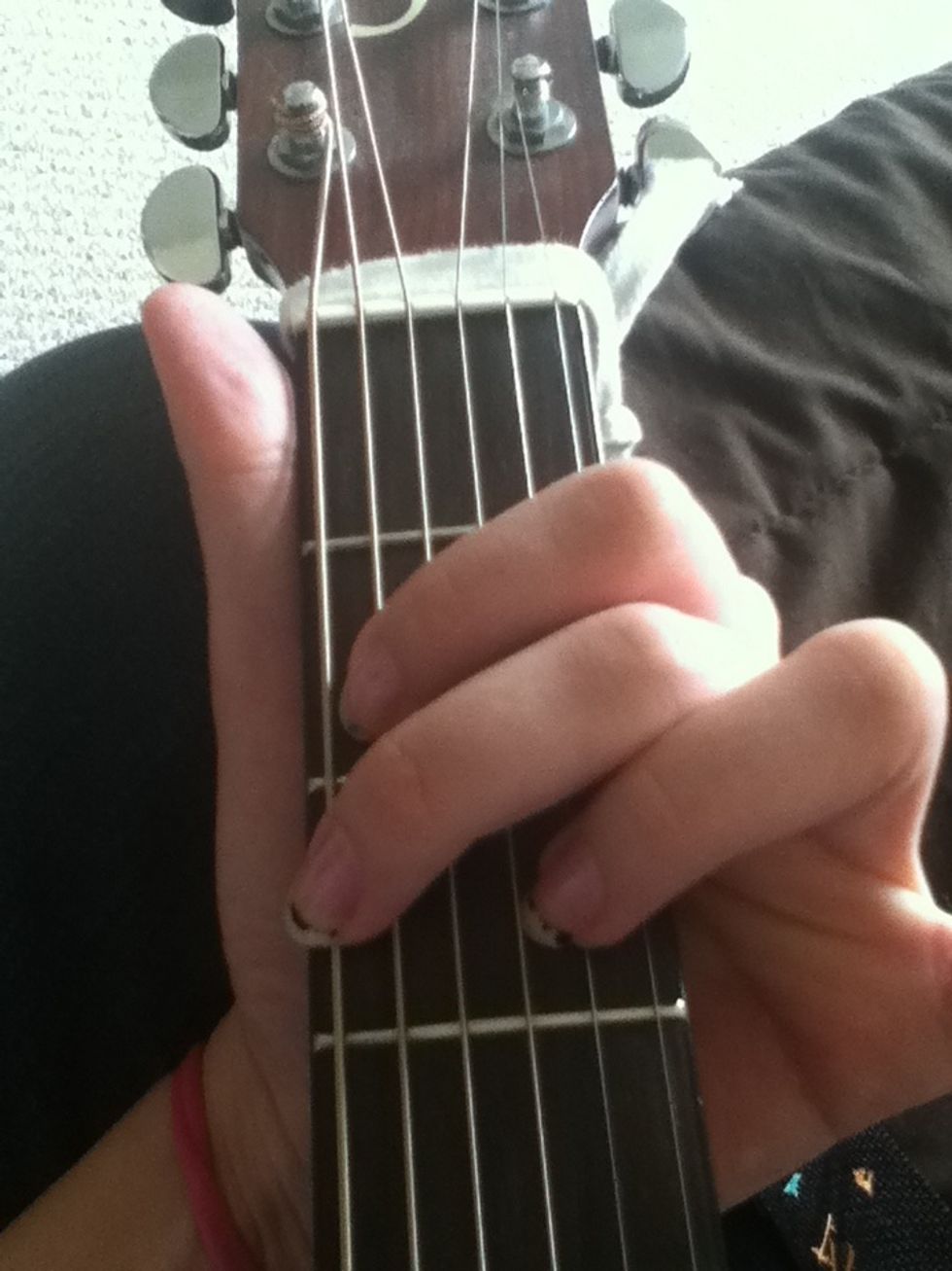 3rd finger on 5th string, 3rd fret