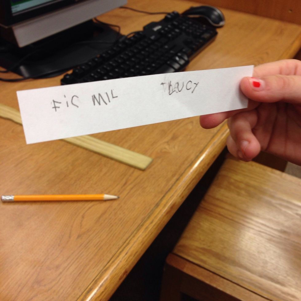 4. If you find a book in the online catalog, you will need to get a small piece of paper and write down the title and the call number.