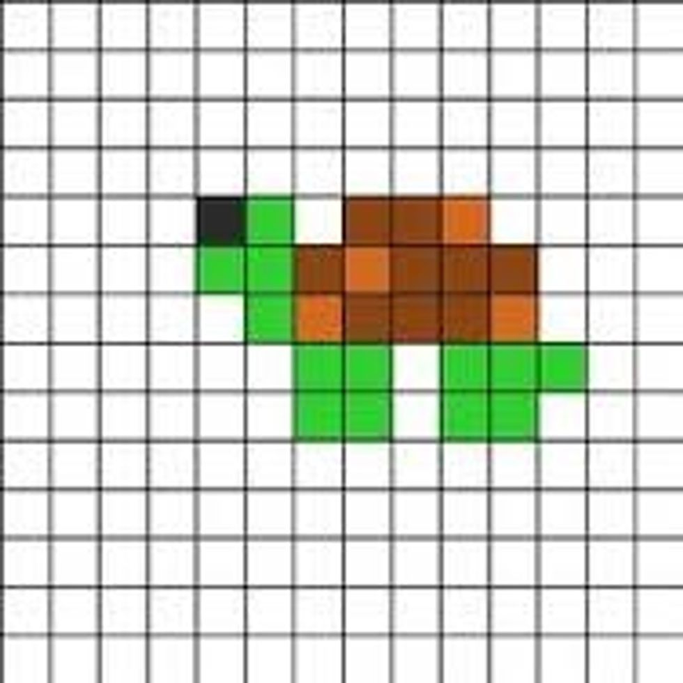 #4 Next you put the perler beads on the board in this pattern.