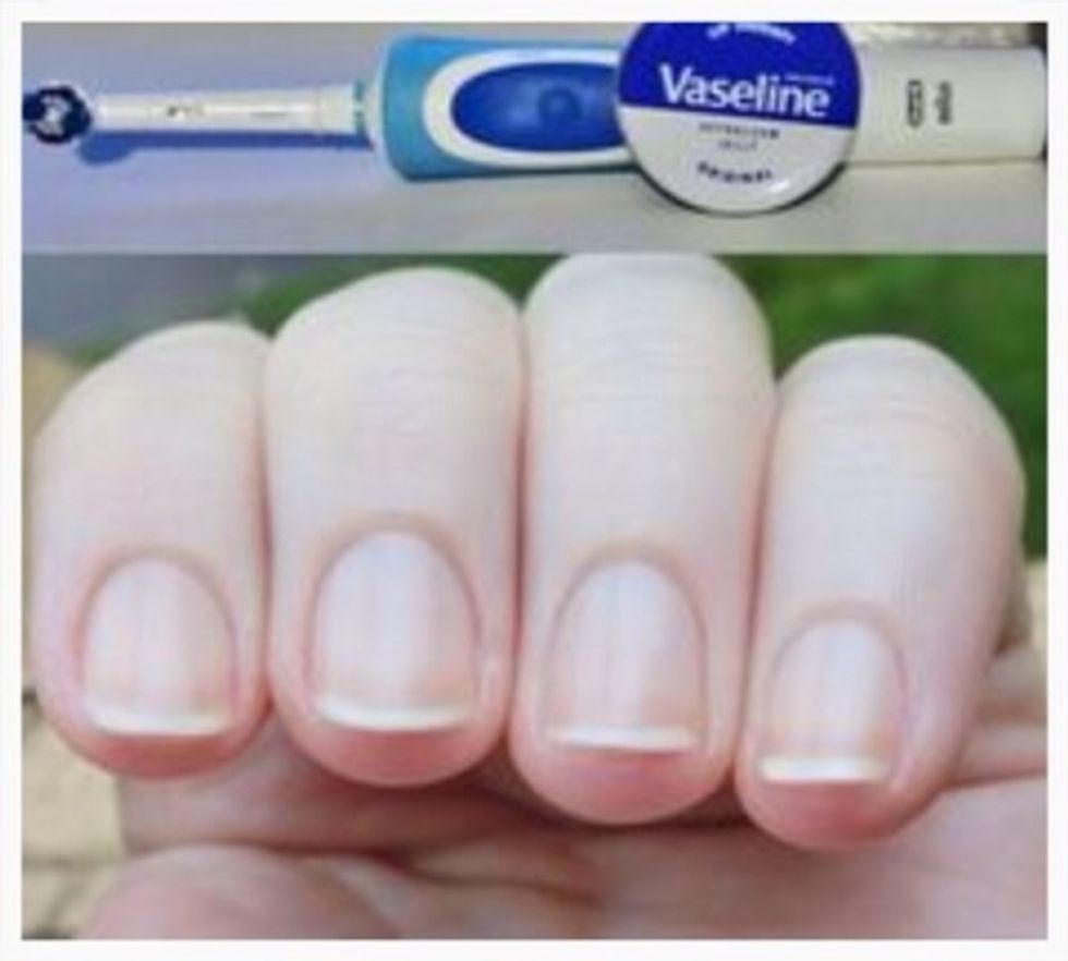 4: Put Vaseline to your cuticles and brush them so you have the perfect nails.\ud83d\udc85