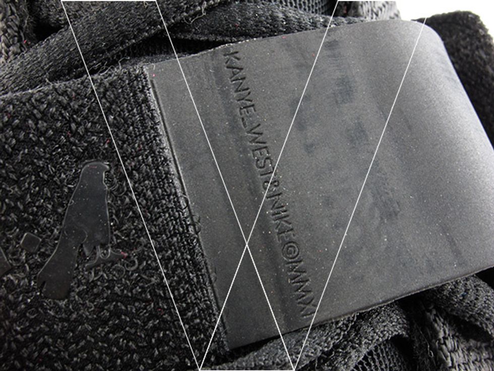 4. Strap KW Text: The strap will have the words Kanye West&Nike\u00a9MMXI debossed into the back. Pay close attention to the typeface used.