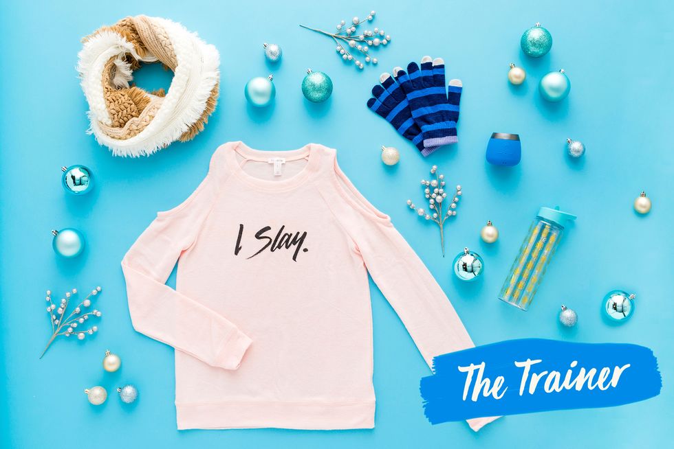 4. The Go-Getter Trainer: We\u2019ve all got that favorite fitness teacher who helps us destress during an overwhelming week. Time to show them appreciation with a few winter essentials!