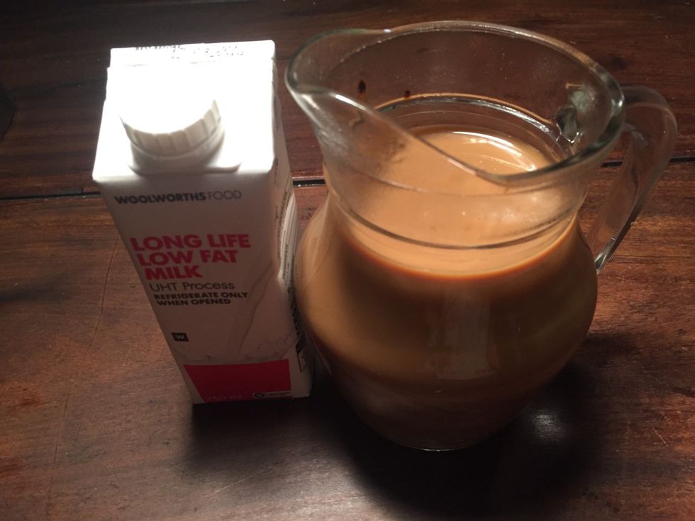 4)Then pour your milk into the jug.