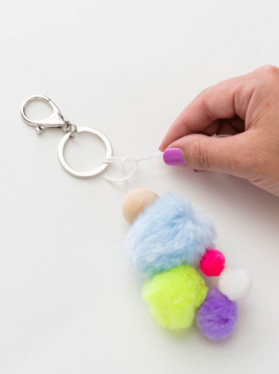 4. Tie both ends onto your key ring, securing with a double (or hey, go for triple) knot.