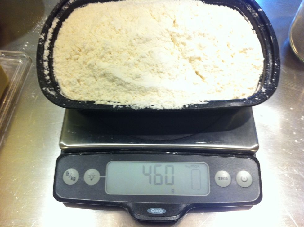 460g/16.25oz flour.