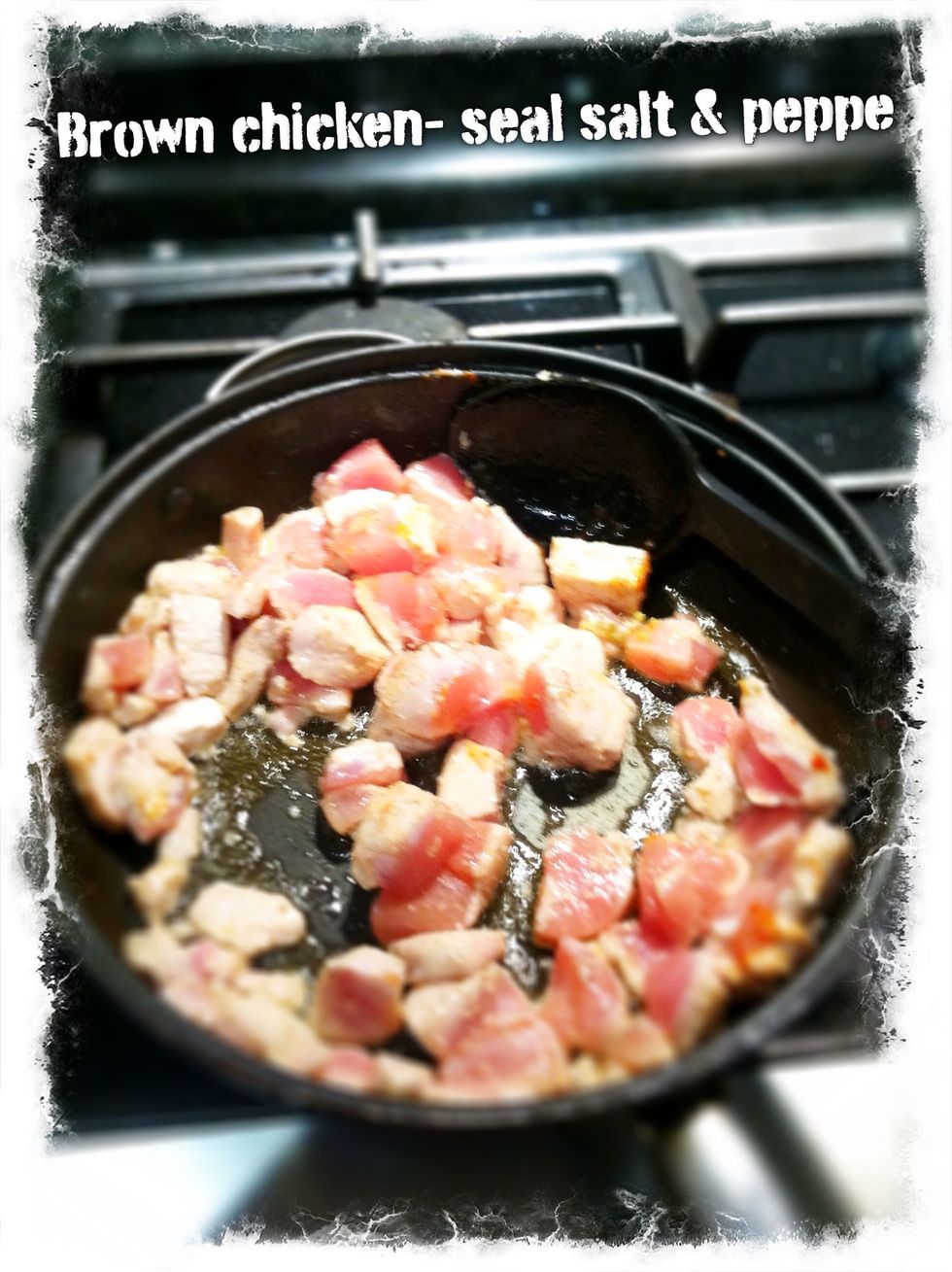 5 Add 1 tbsp oil into the pan and fry the chicken until lightly coloured. Pour the sauce back into the pan and add the curry leaves. Simmer for 10 minutes, or until chicken is cooked.