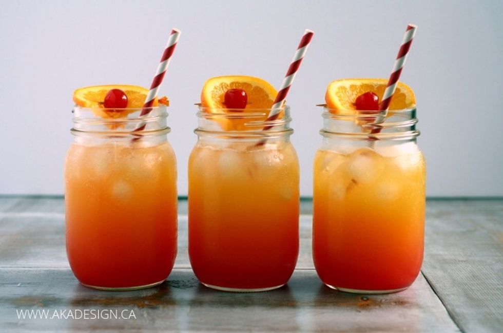 #5. As an optional step you can jazz up your already fabulous drink with some orange slices or maraschino cherries like the people did in the image above. Gia & I decided to keep it simple.