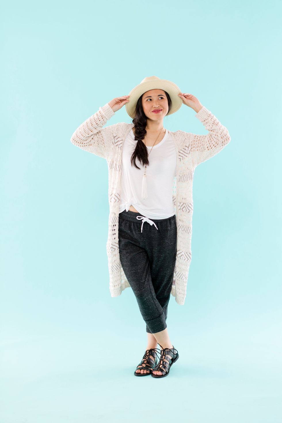 5. FOR THE FREAKIN\u2019 WEEKEND: Our go-to weekend \u2018fit? One that\u2019s just as cozy as it is trendy. Layer a long cardigan over the U-Neck, toss on a pair of athleisure pants and get relaxin\u2019!