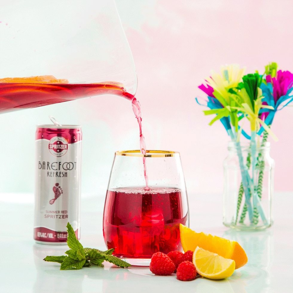 5. Make Sangria: Nothing says summer better than a fresh cold pitcher of sangria. Barefoot Refresh Summer Red Spritzer makes a great base for the ultimate summer beverage.