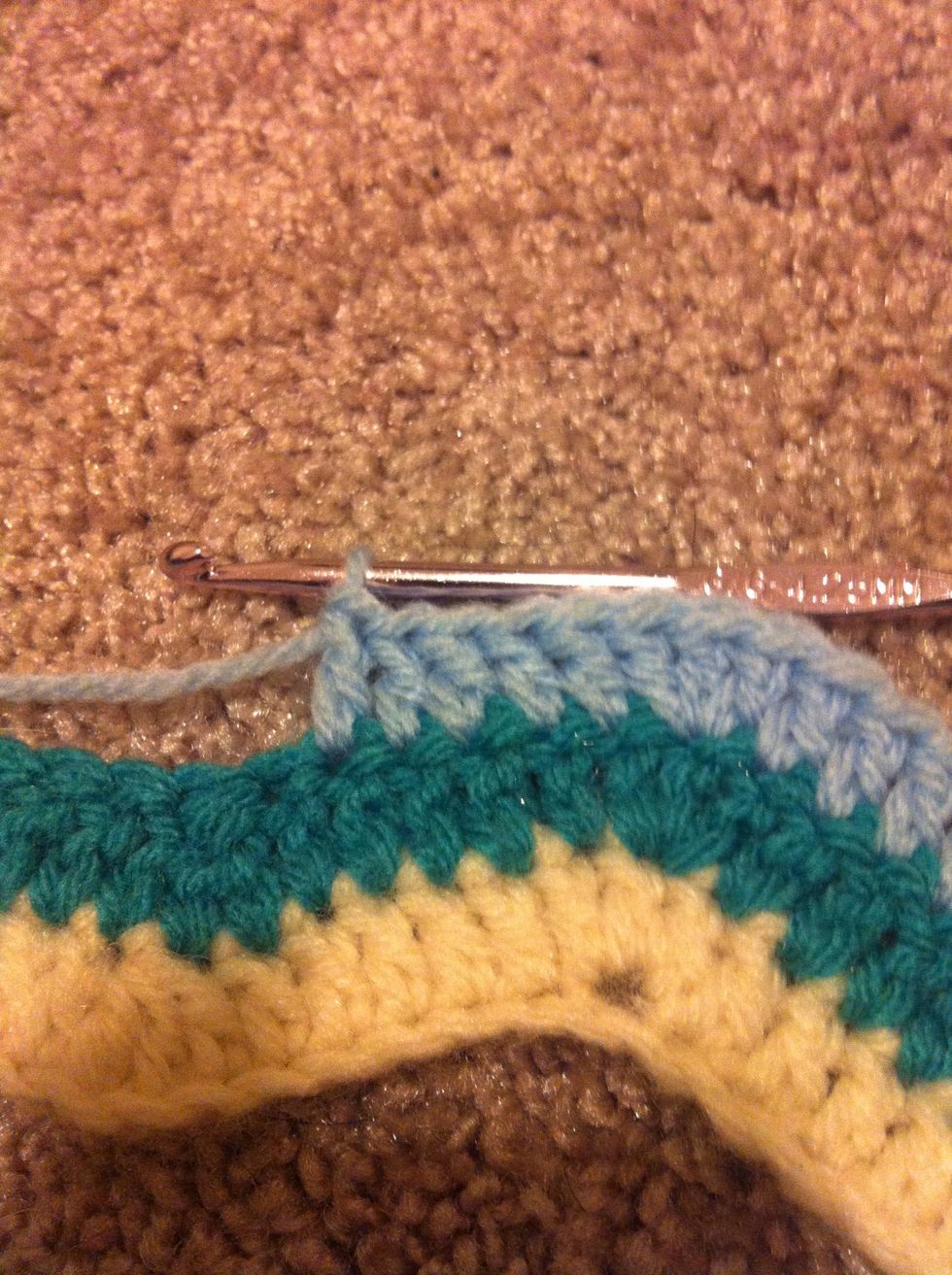 5 more double crochet into the next 5 stitches