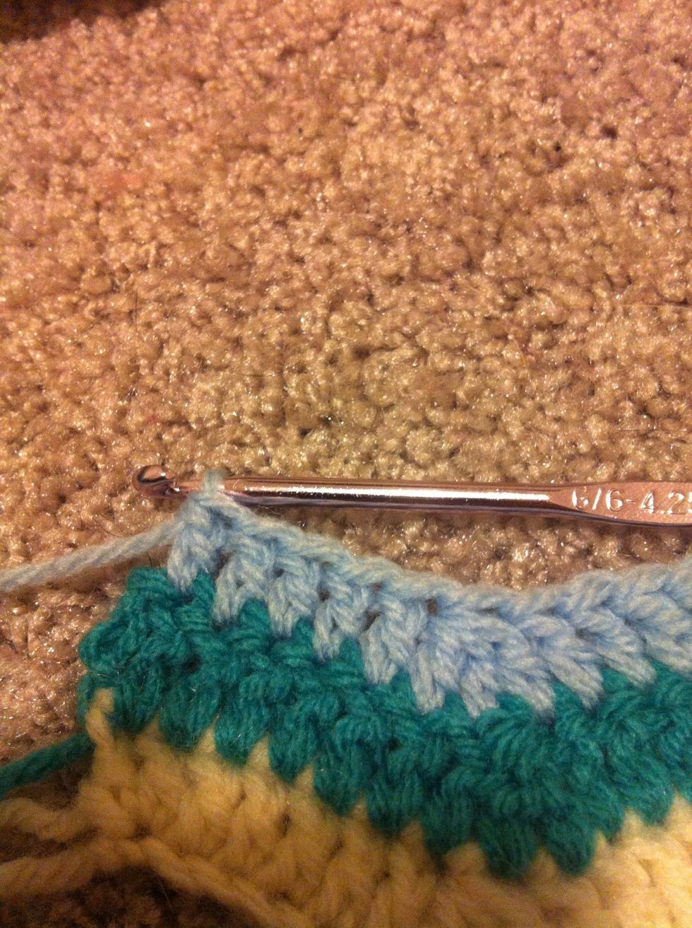 5 more double crochet into the next 5 stitches