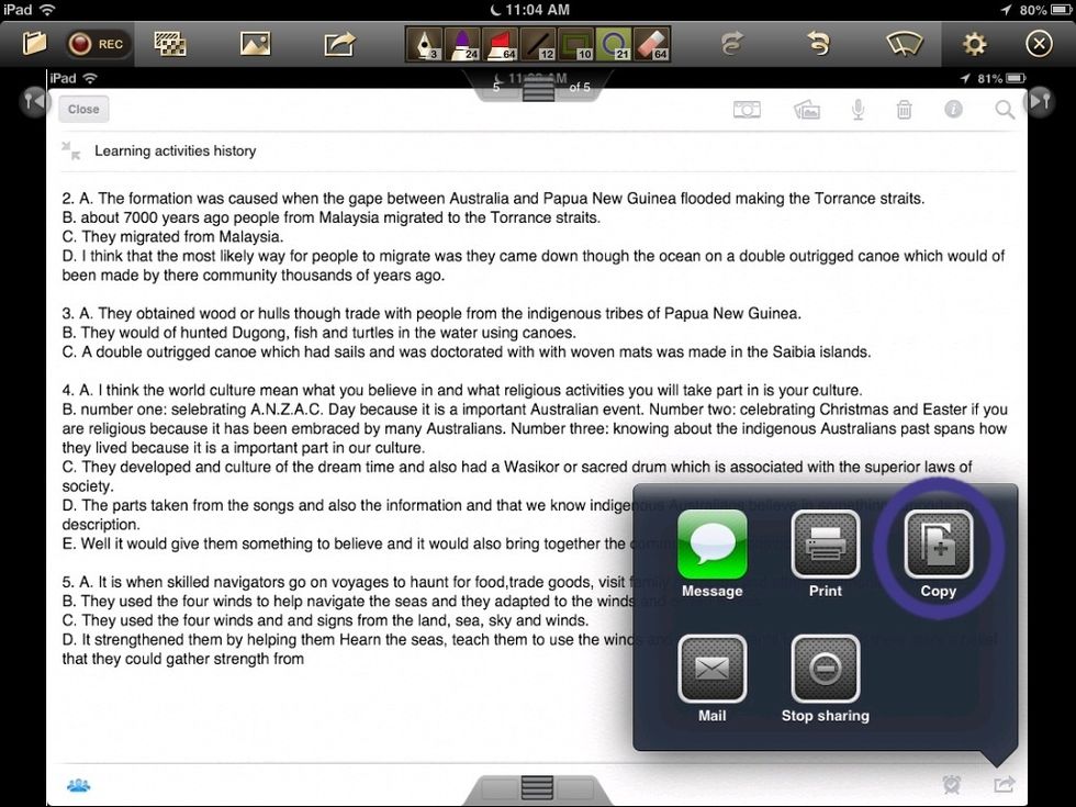 5.Select copy this will then generate a URL link