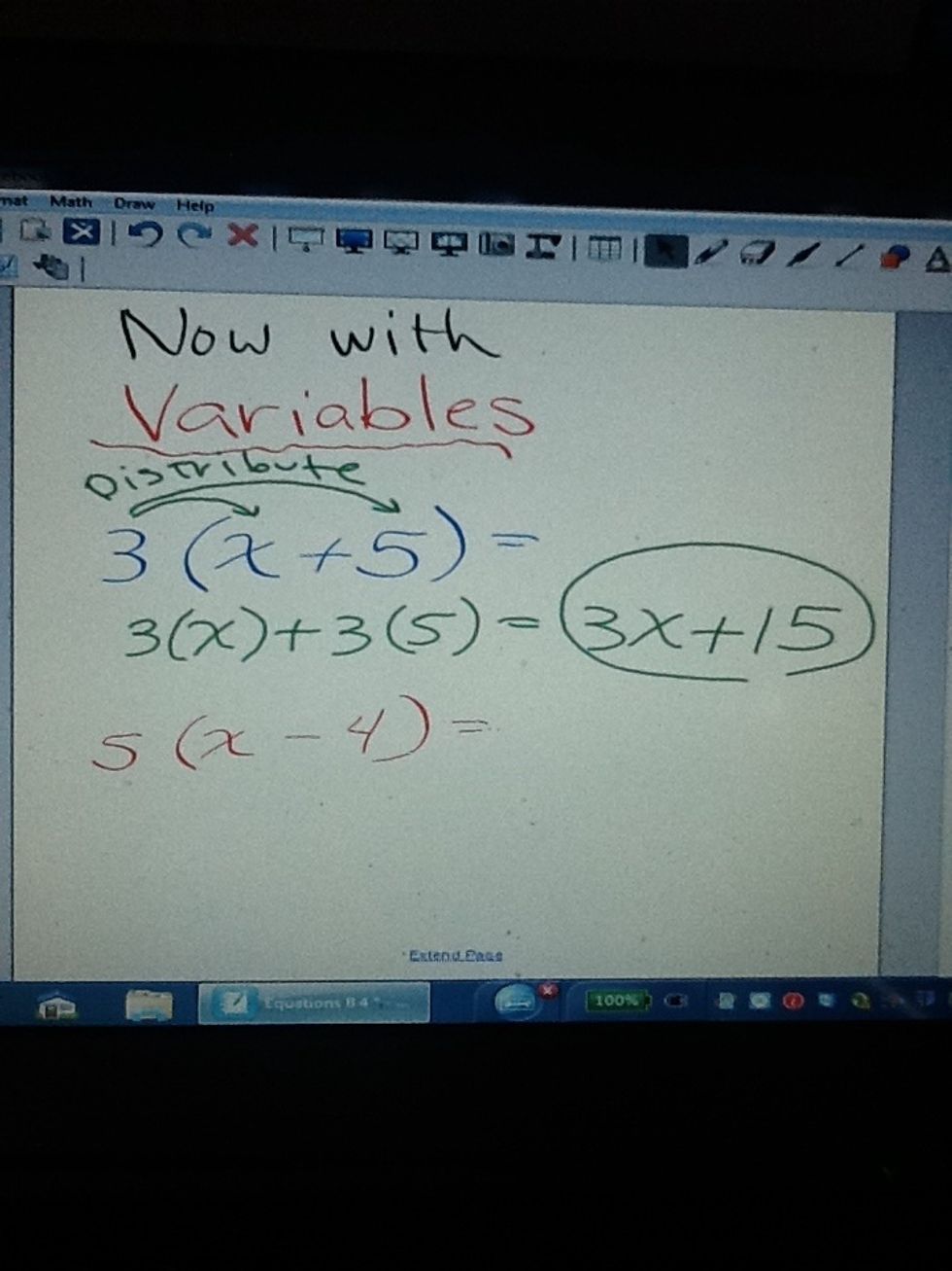 5 ( X - 4 ) what will the answer be ?