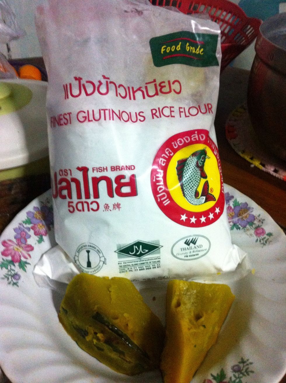 500g of glutinous rice flour and pumpkin