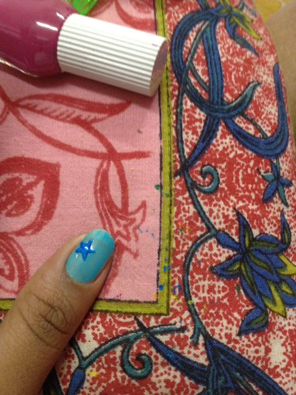 6.after base draw a start and fill in the colour..use a darker colour for start mine is a lil too light