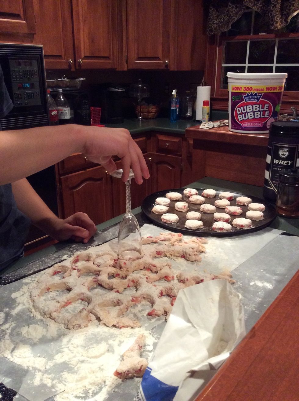 6. Cut out scones and place on baking pan.