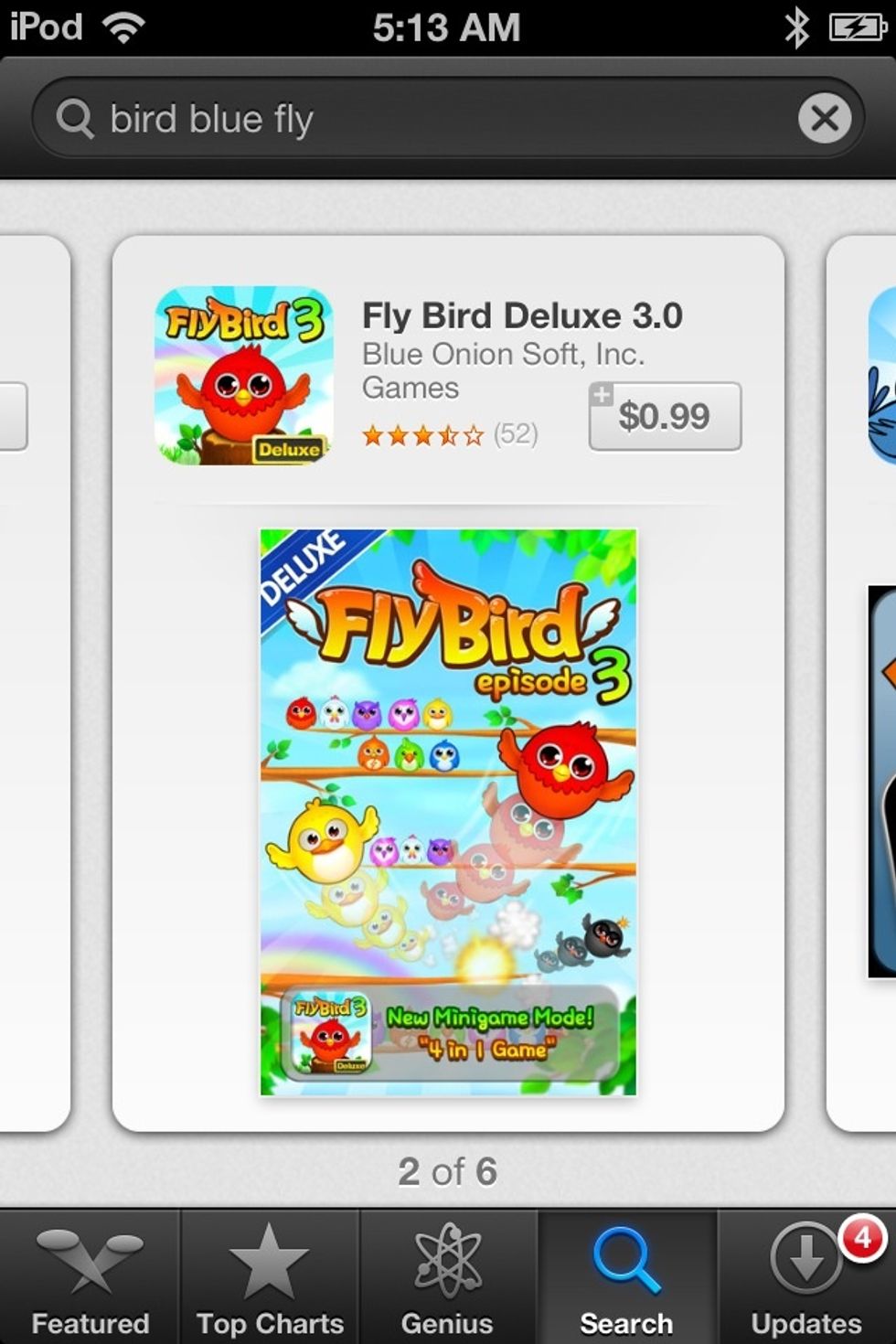 6 matches. The first is FLY BIRD.