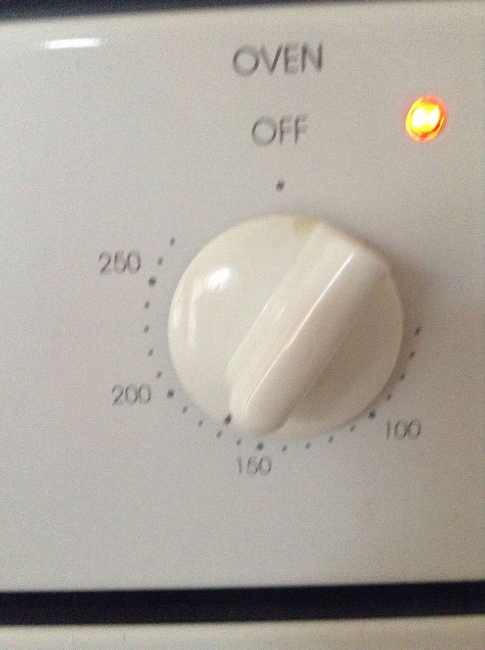 6.) Put in the oven for about 180\u00b0 degrees