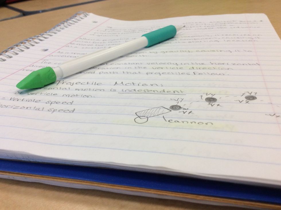 6) Take notes! Sometimes teachers will let you use notes during tests or quizzes. Have a space where you can take notes for each class it doesn't have to be perfect but it will pay off in the end.