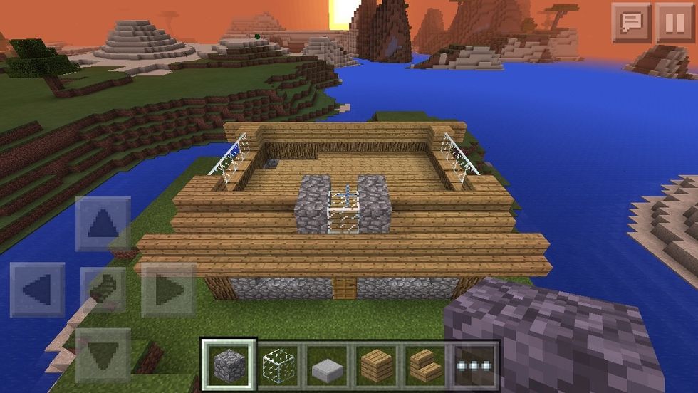 6th layer start to do the side and front windows and build the stair roof