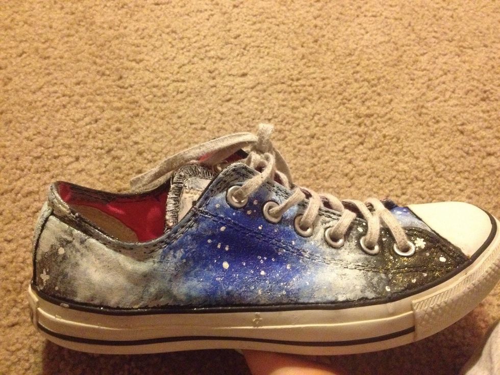 7. Add dots of white or stars if desired