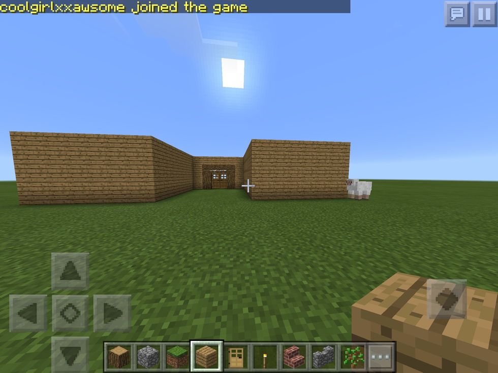 7. Go to the backwards \u00a0on the right side by 2 blocks and go to the right side by 2 blocks on the behind side which would look like the picture above