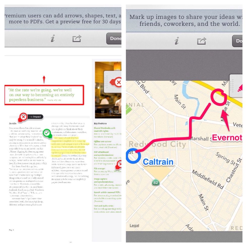 7)Instantly markup PDF's or images. This user friendly app allows us to share our ideas with our friends innovatively