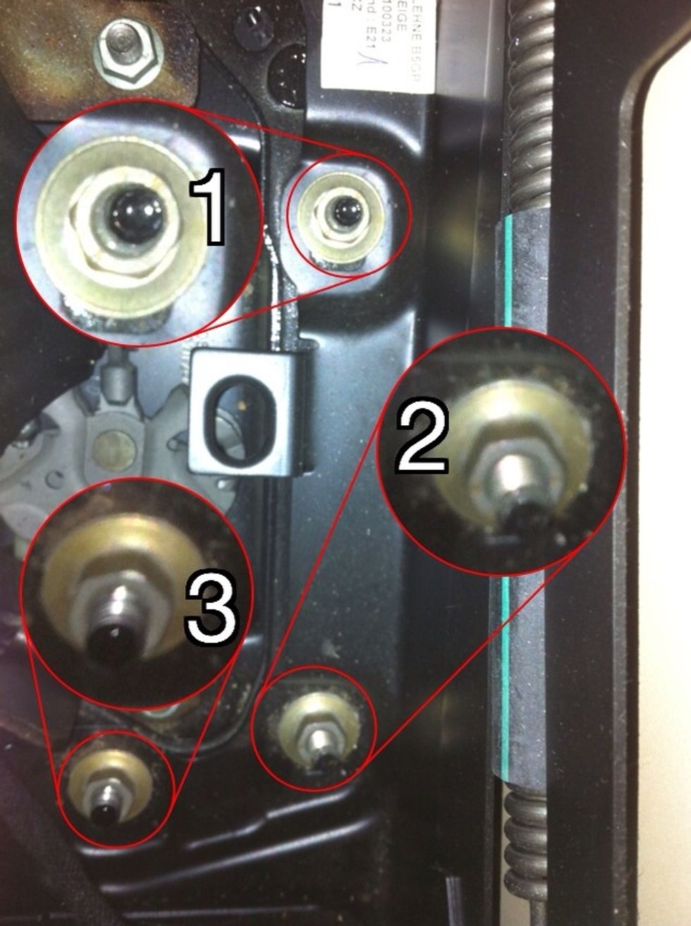 7. You should now be able to see three bolts, remove. For easier access follow step 8.