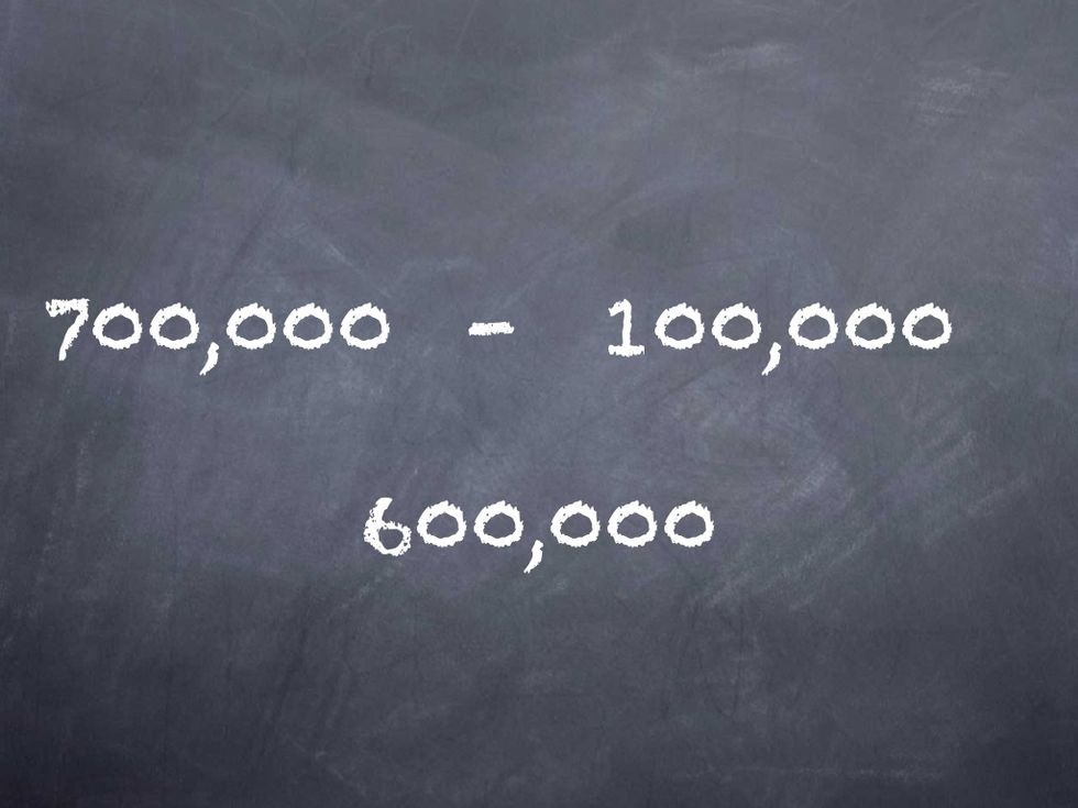 700,000 - 100,000 = 600,000