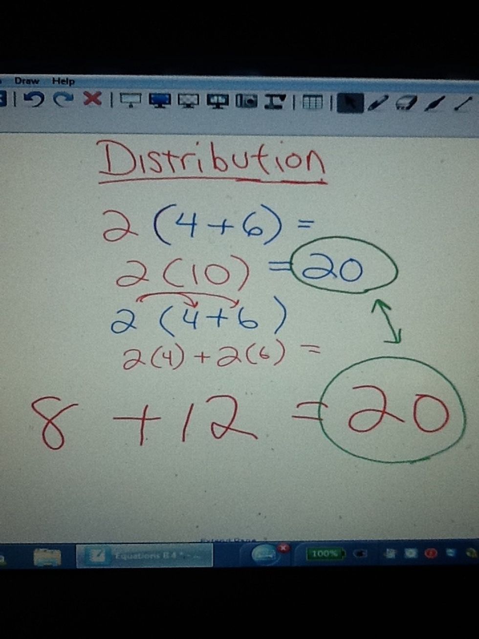 8 + 12 = 20. Just like 2 times 10 = 20 !!