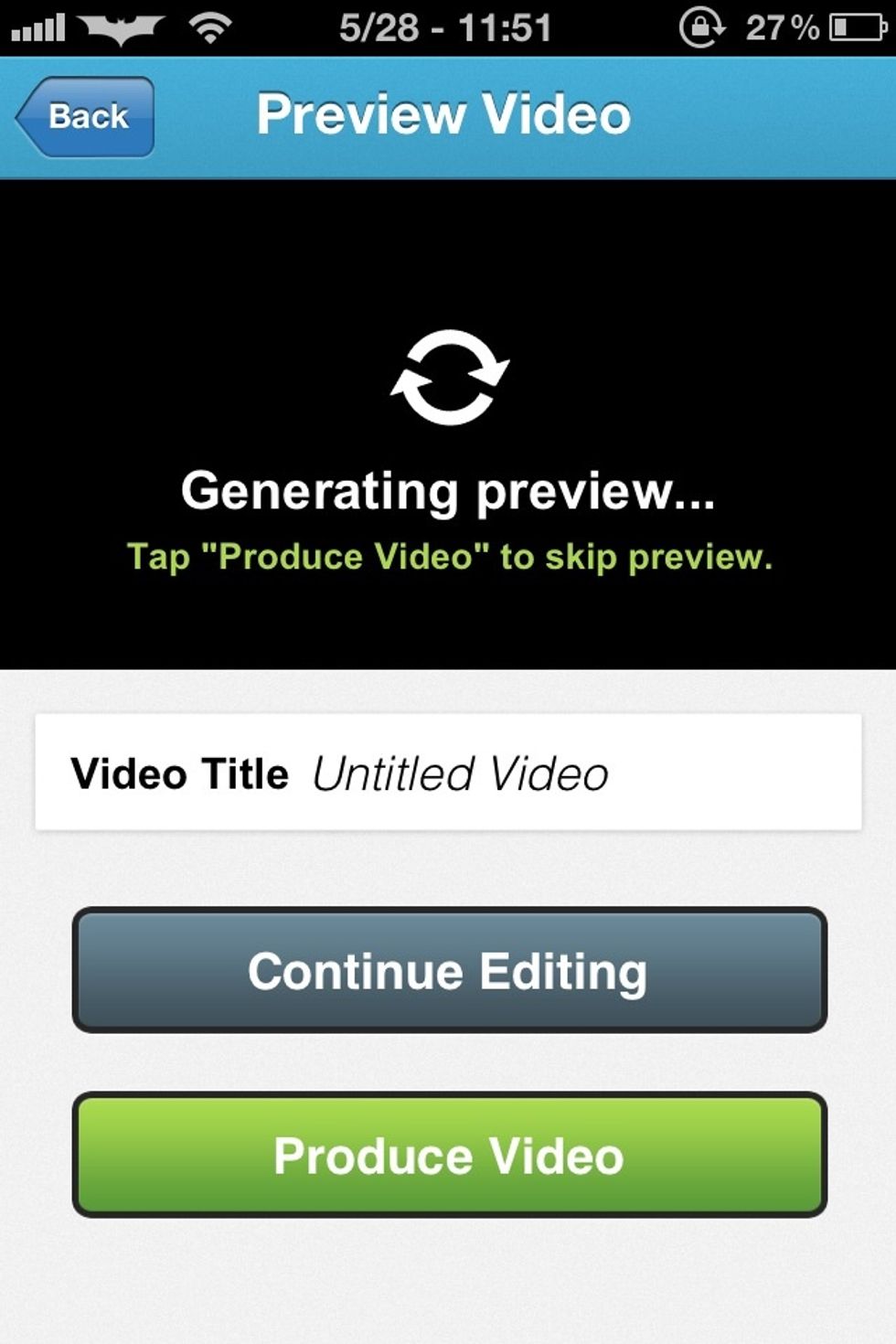 8) after you're done tap on preview and watch it if you don't like it tap on continue editing or if your done tap on produce video