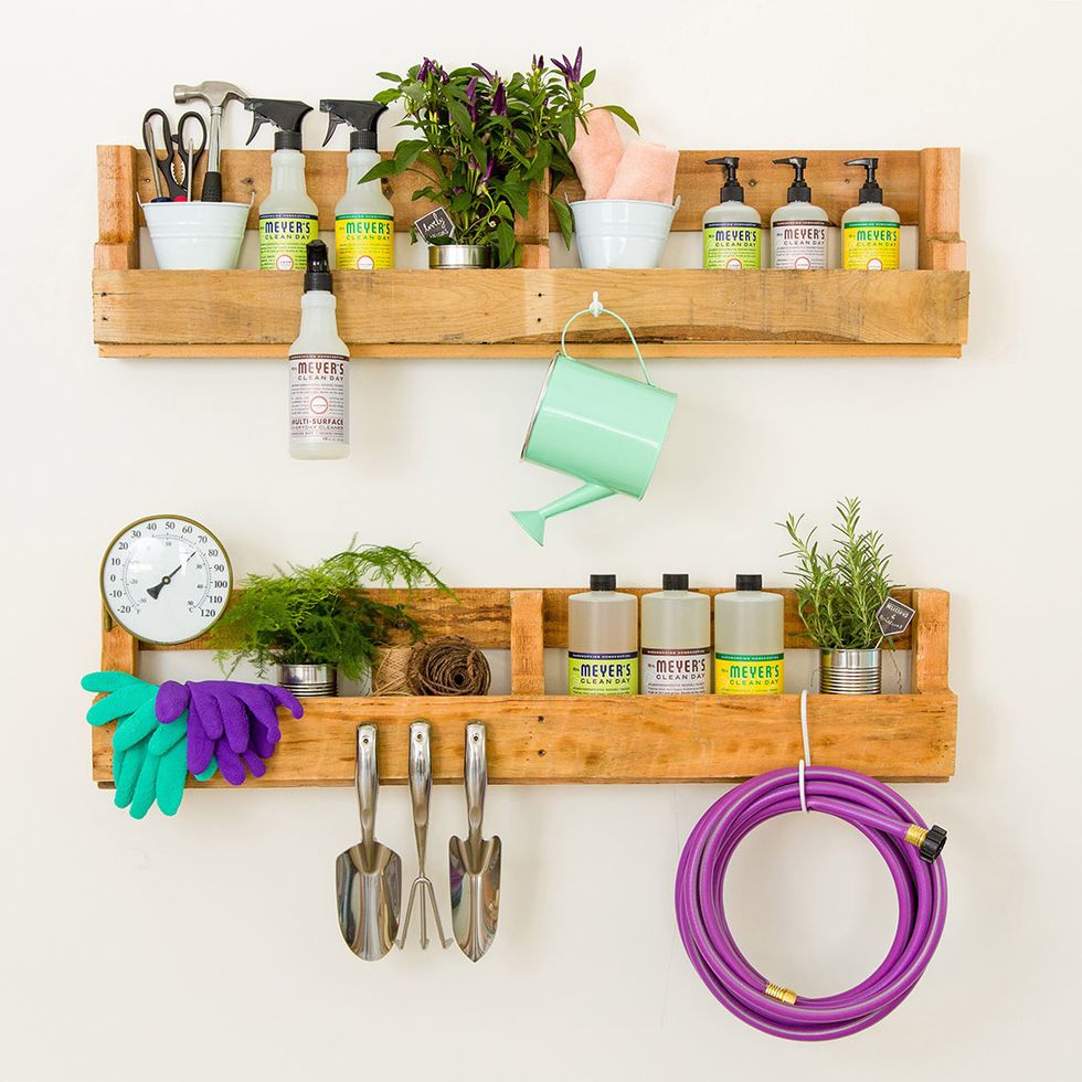 8. Make a Garden Shed Shelf: Upcycle an old pallet to make a one-stop-shop for all of your garden supplies. Click here for the DIY: http://bit.ly/2aaFc3B