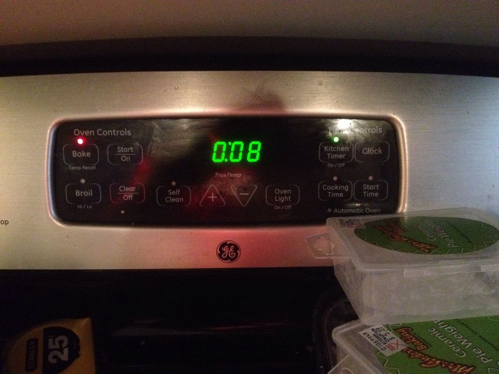 8 mins for tartlets and 10 mins if your making an individual tart