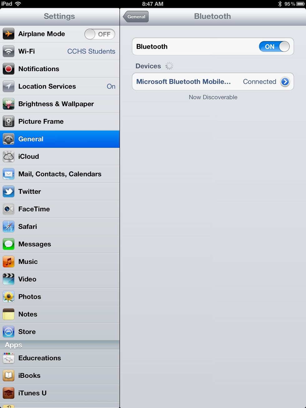 8. Once in bluetooth click keyboard in devices.