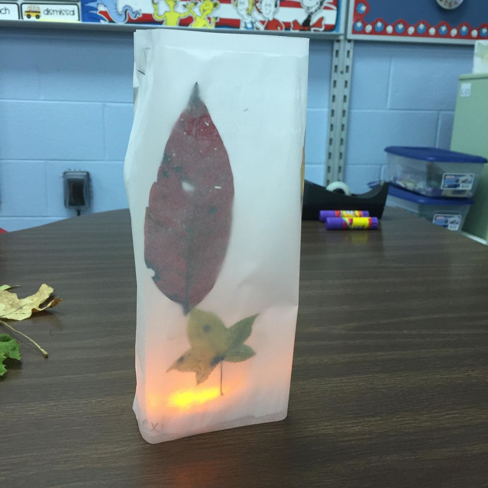 8. Put paper tube around tea light.
