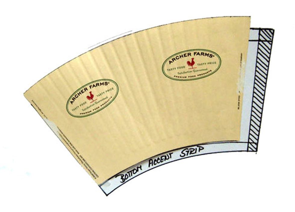 8.\tMove template 1/2" up from bottom of tracing and trace bottom edge again.  Cut out 1/2" curved accent strip.