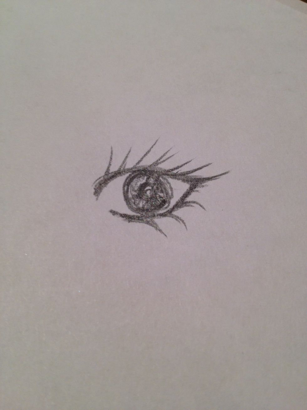 8. To get rid of the anime look, darken the lines you already have and shade the white parts lightly, or shade the eye a little bit extra to continue the soulless look.