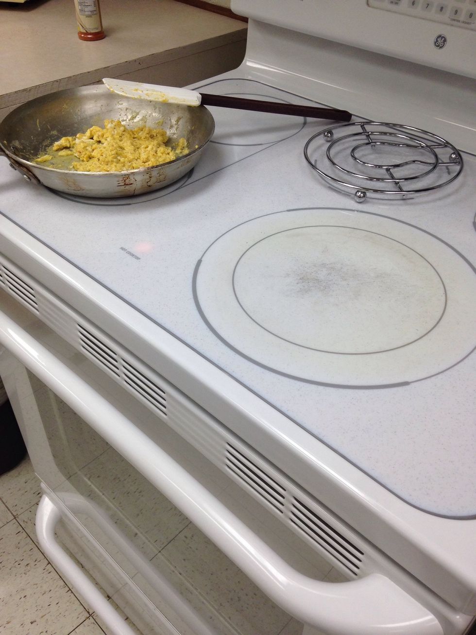 9). Once eggs are finished remove from heat